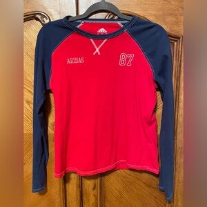 Adidas Baseball Style Long Sleeve Tee T-shirt Size Large Y2K